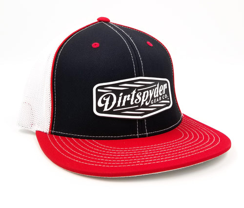 DIRTSPYDER BLACK/RED RUBBER PATCH FITTED HAT